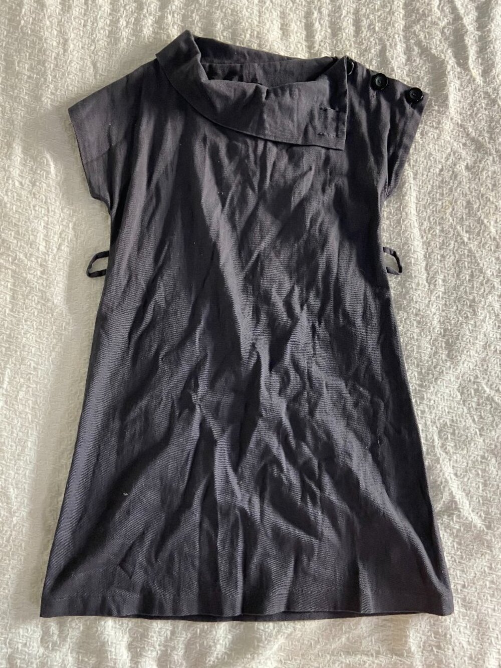 Unique Grey, Mod, Asymmetrical, Mini, Shift Dress